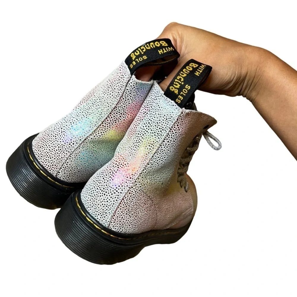 1460 Pascal Rainbow Boots US 4 Leather Ankle Youth Shoes Lace Up